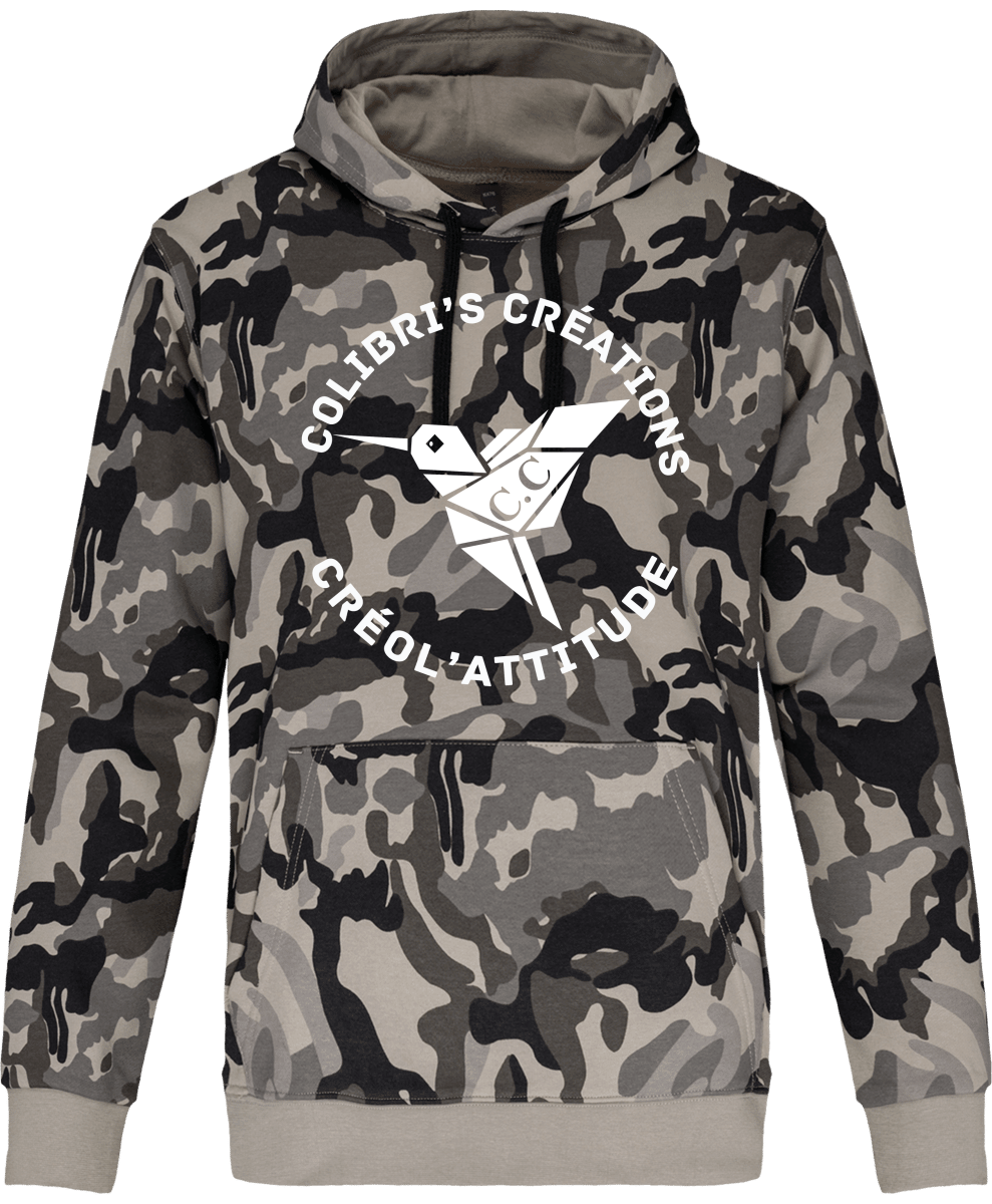 Sweat à Capuche unisexe Militaire Créolattitude, Colibri's Frozen