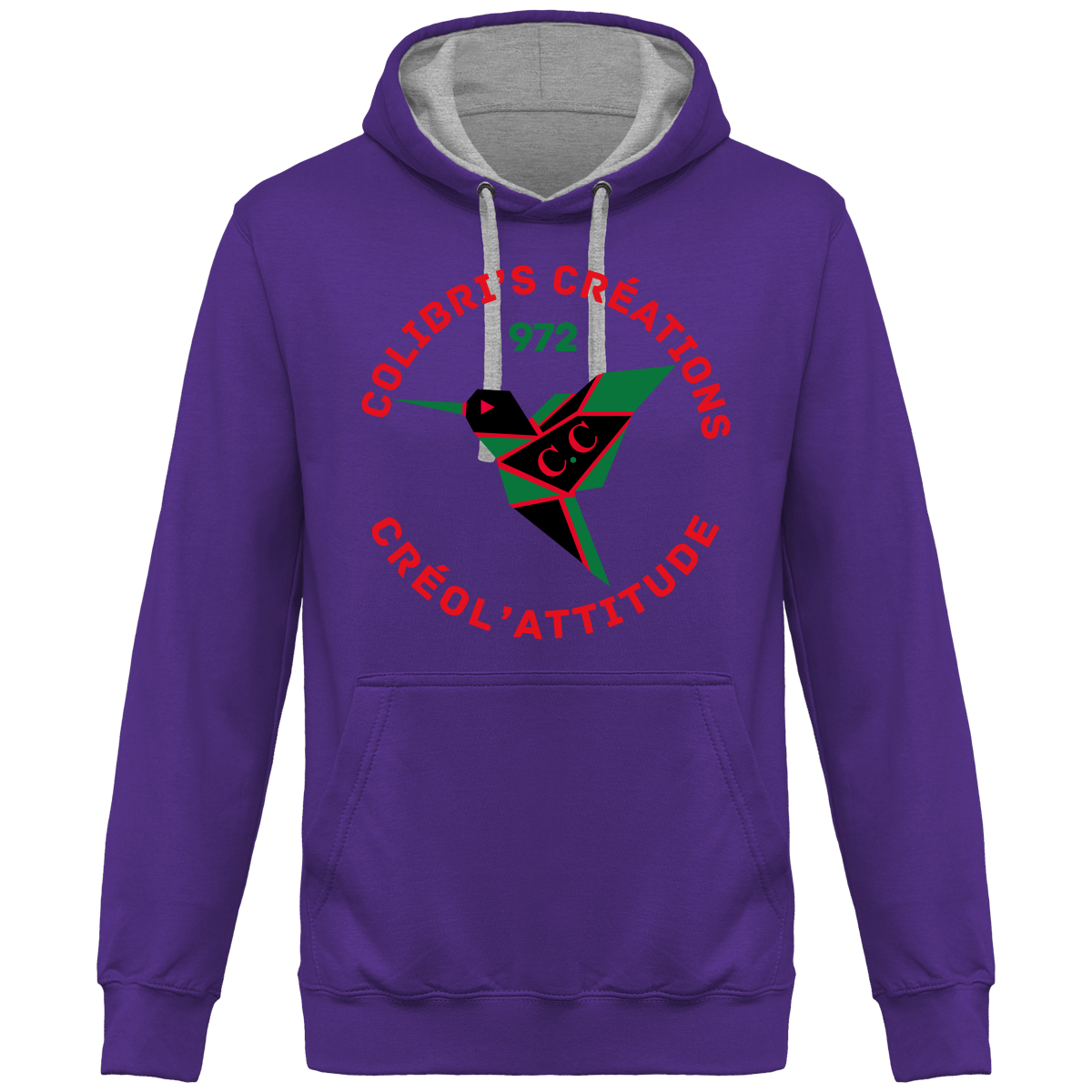 Sweat à Capuche Bicolore Unisexe C.A 972