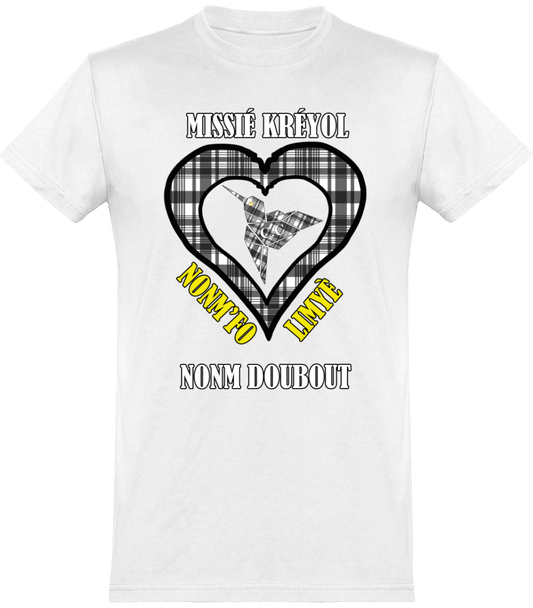 Tee Shirt Missié Kréyol Madras Noir & Blanc