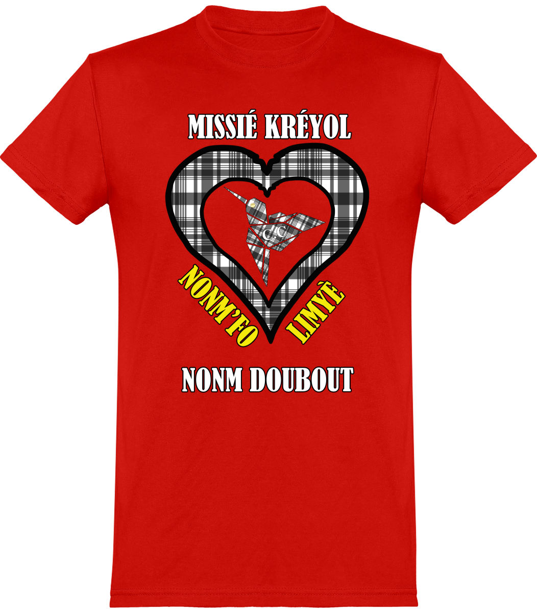 Tee Shirt Missié Kréyol Madras Noir & Blanc