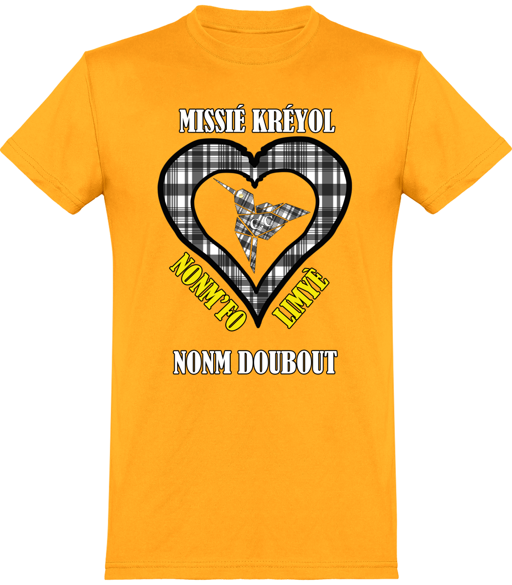 Tee Shirt Missié Kréyol Madras Noir & Blanc