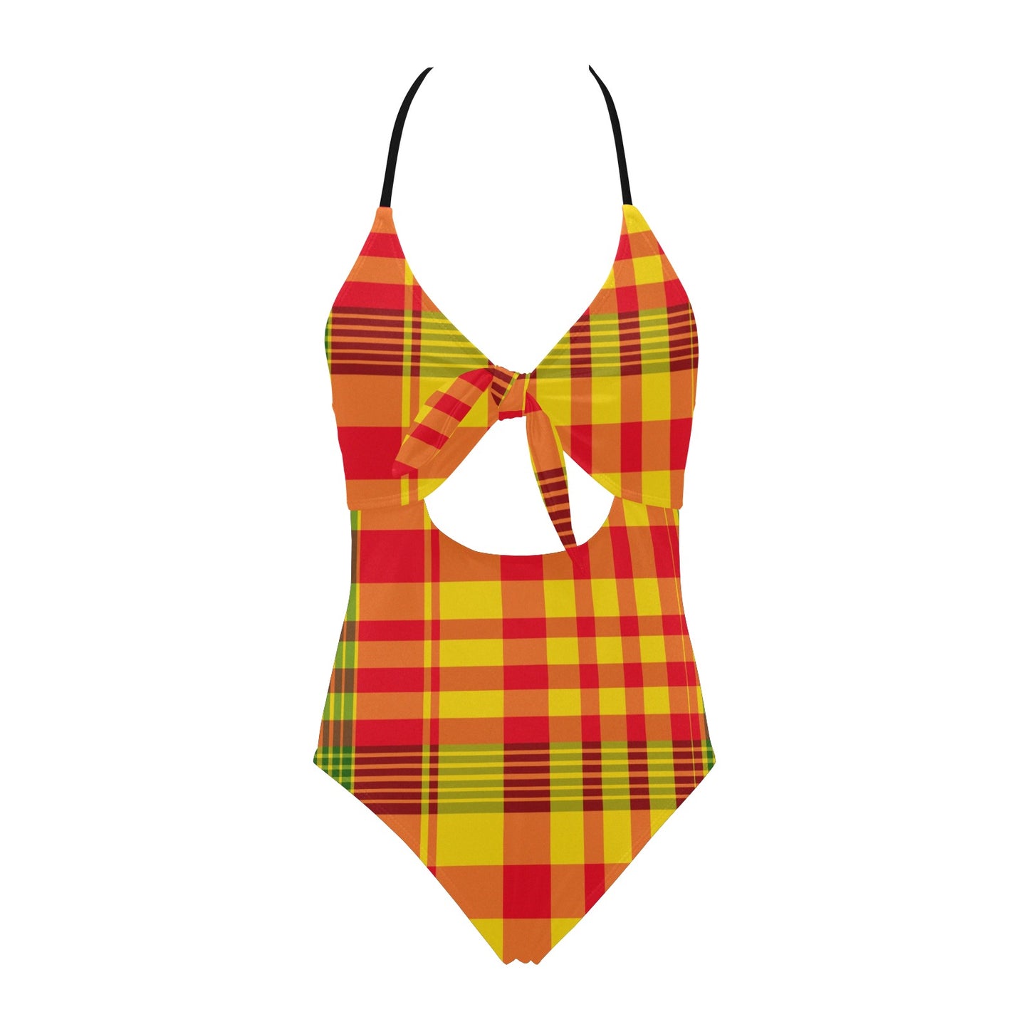 Maillot créole à nœud Madras Sunshine