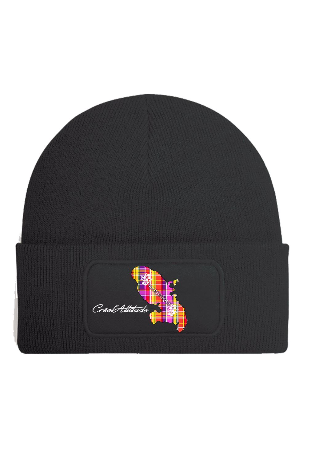 Bonnet Patch Carte Martinique en Madras Créol'Attitude