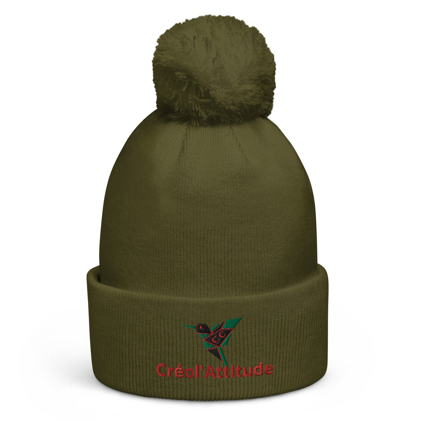 Bonnet brodé à pompon Madadasteal Créol'Attitude