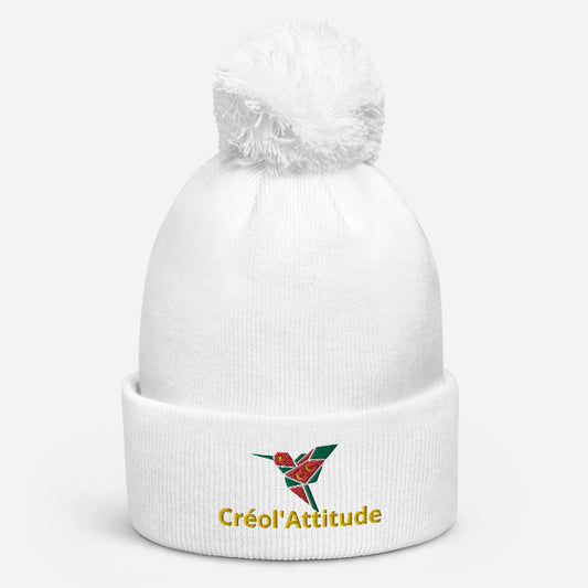 Bonnet brodé à pompon Gwadastyl' Créol'Attitude