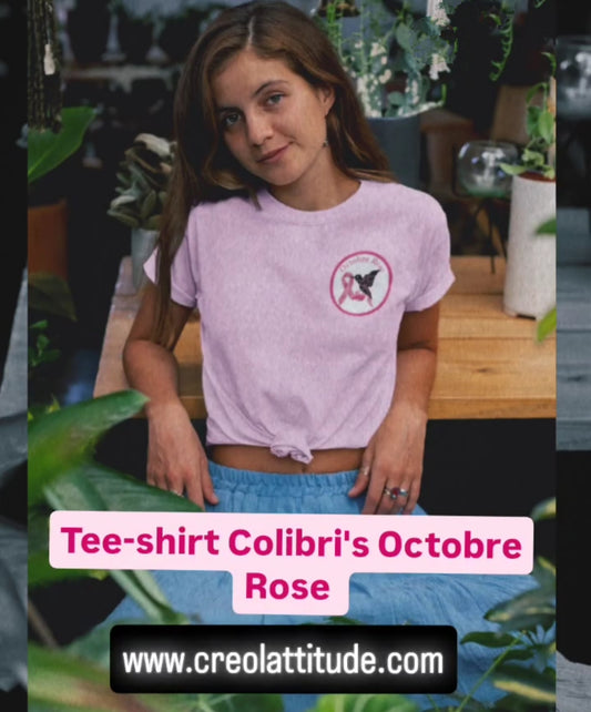 Camiseta unisex rosa de octubre de Colibri