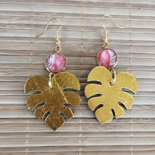 Boucles d'oreilles Monsterya Tropicale
