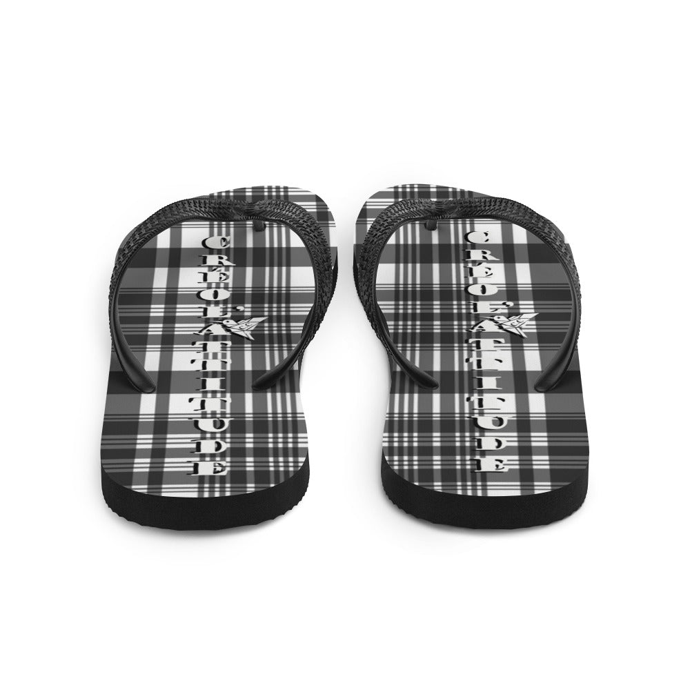 Tongs en madras Noir et Blanc