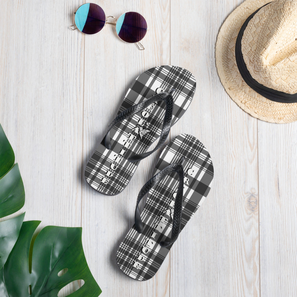 Tongs en madras Noir et Blanc