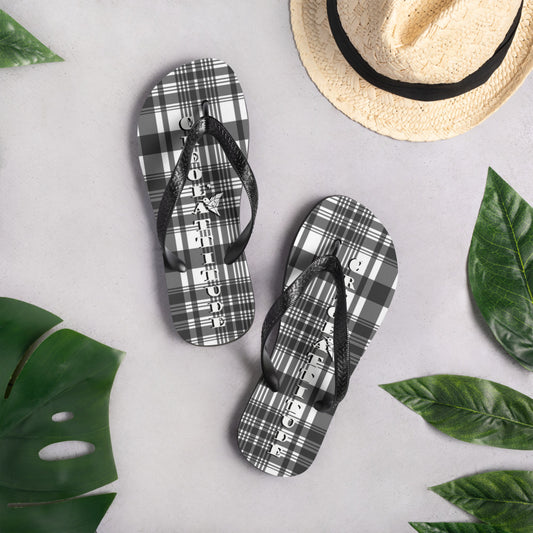 Tongs en madras Noir et Blanc