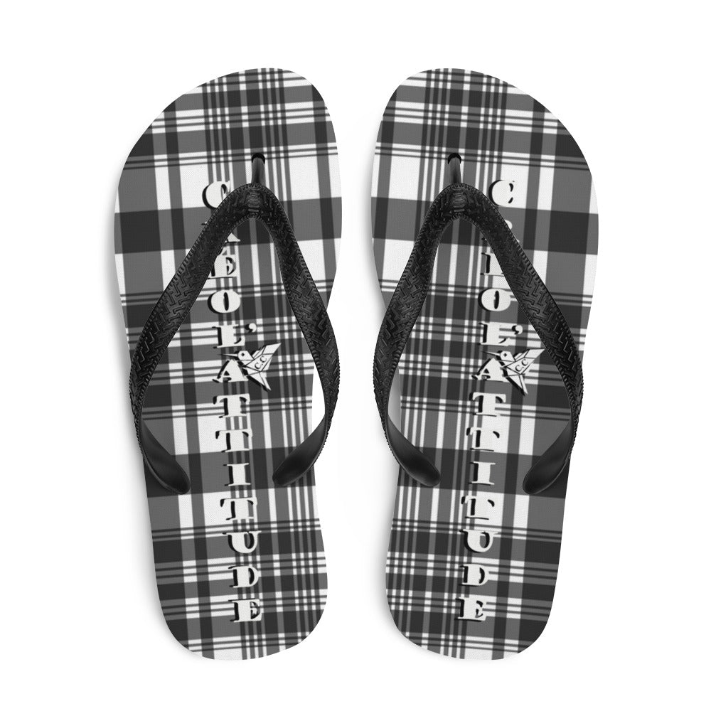Tongs en madras Noir et Blanc
