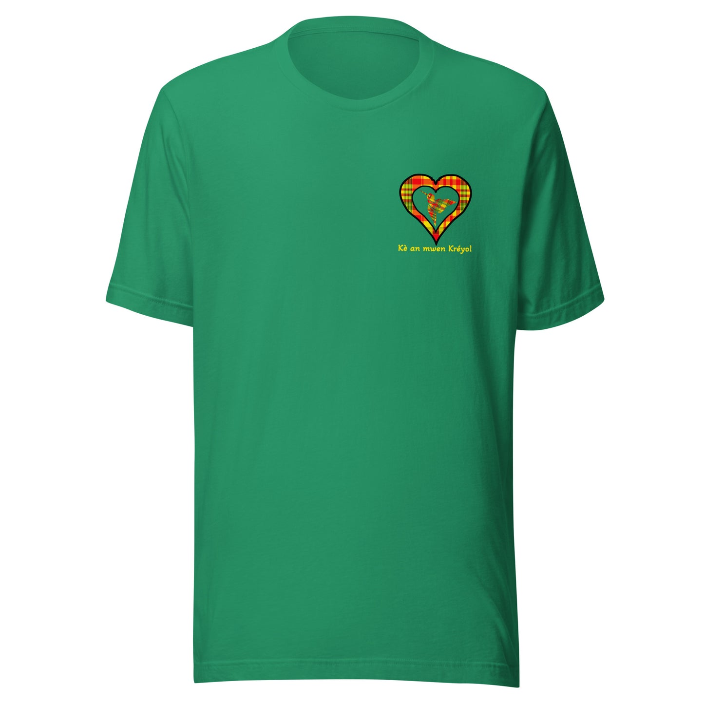 T-shirt ajusté Unisexe Coeur poitrine Madras Sunshine Kè an mwen