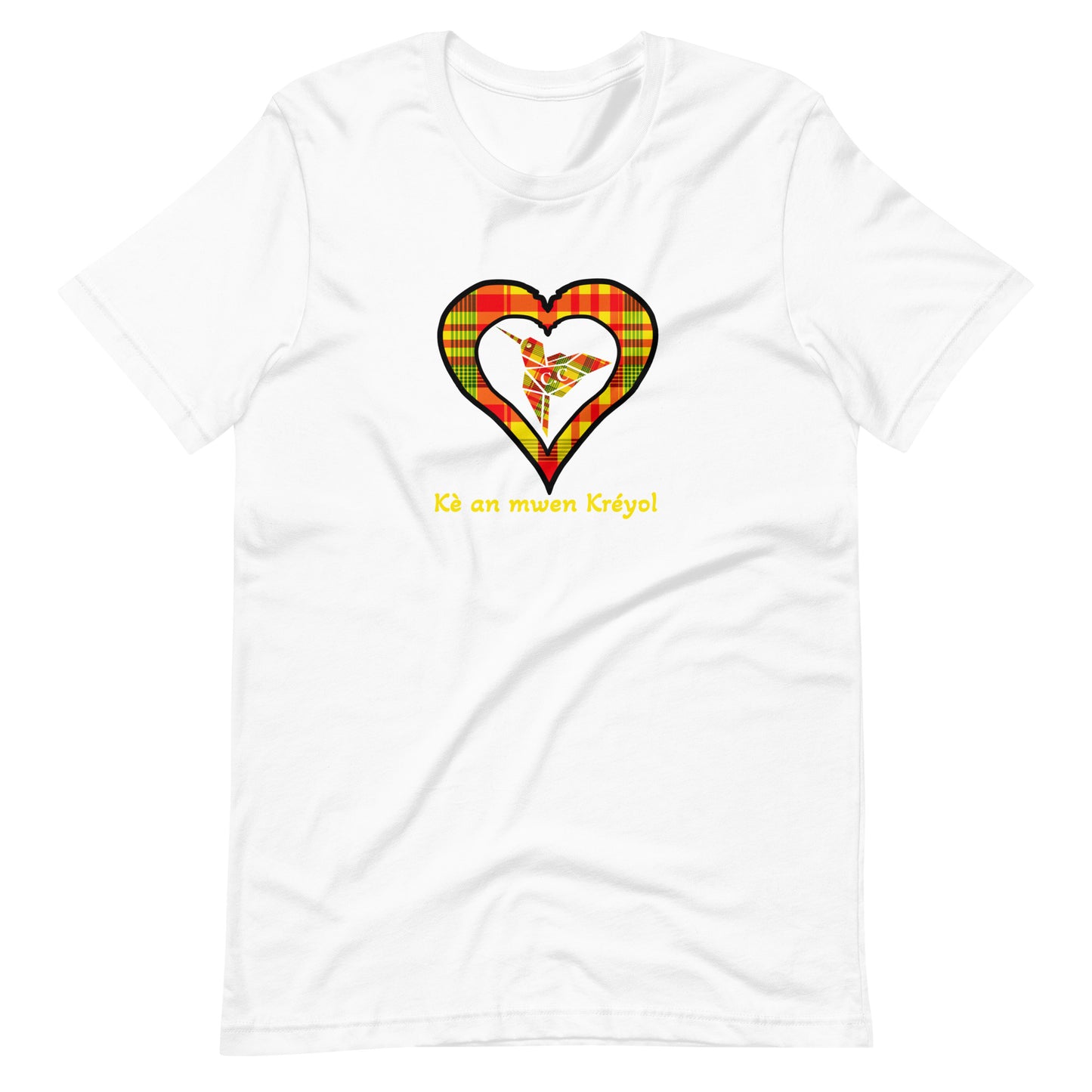 T-shirt ajusté Unisexe Coeur Madras Sunshine Kè an mwen