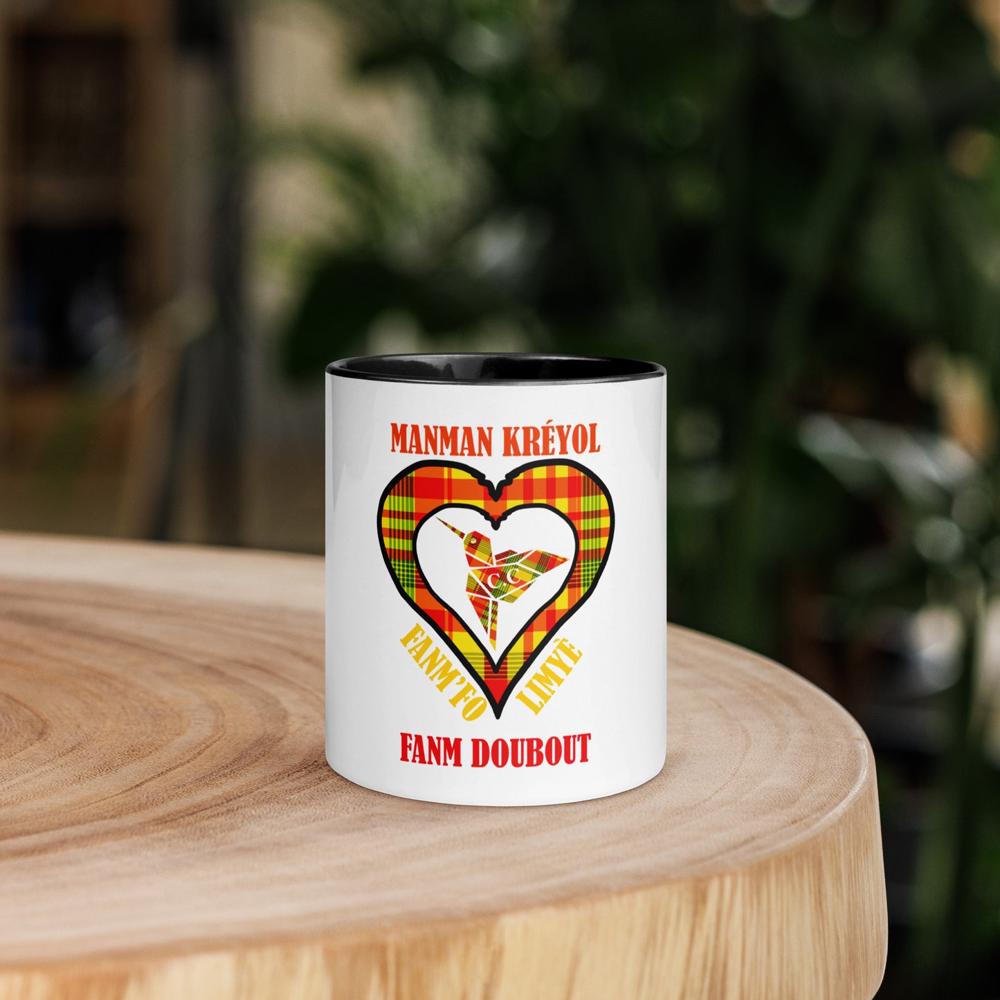 Mug Coloré Manman Kréyol Madras Sunshine