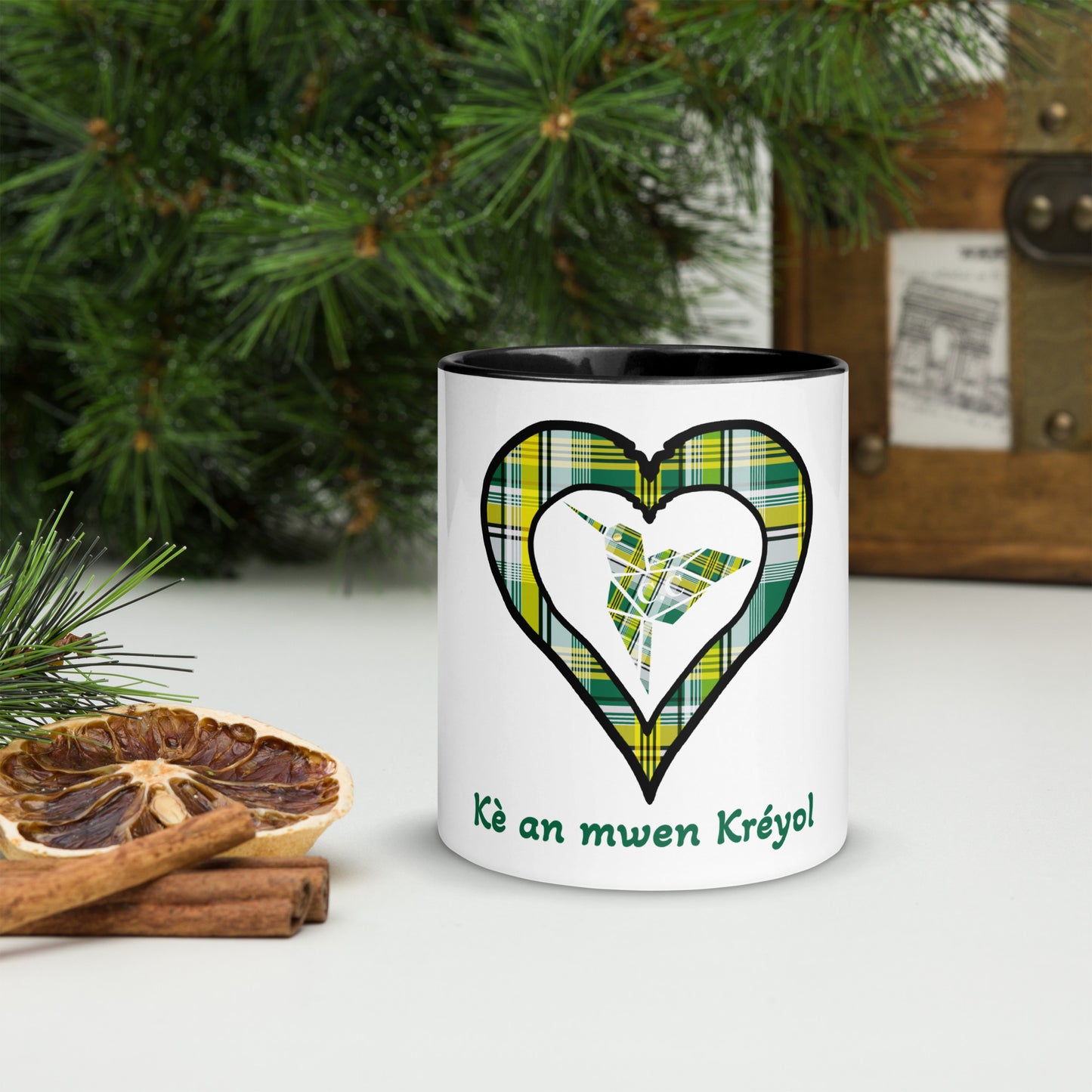 Mug Coloré madras Vert Kè an mwen