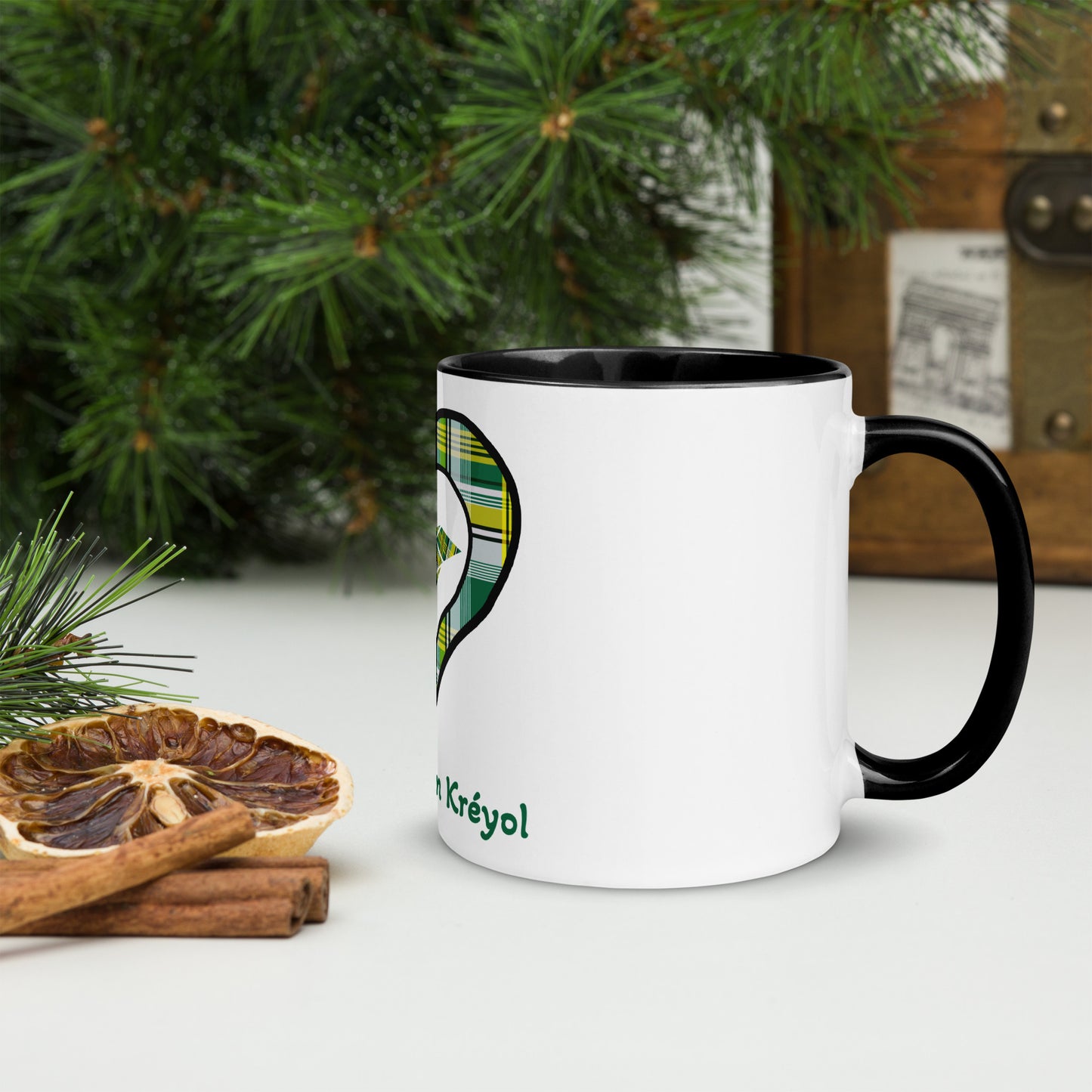 Mug Coloré madras Vert Kè an mwen