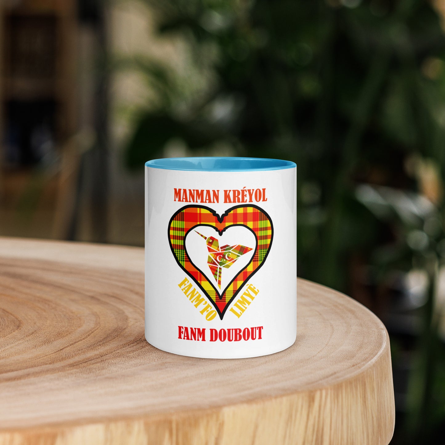 Mug Coloré Manman Kréyol Madras Sunshine