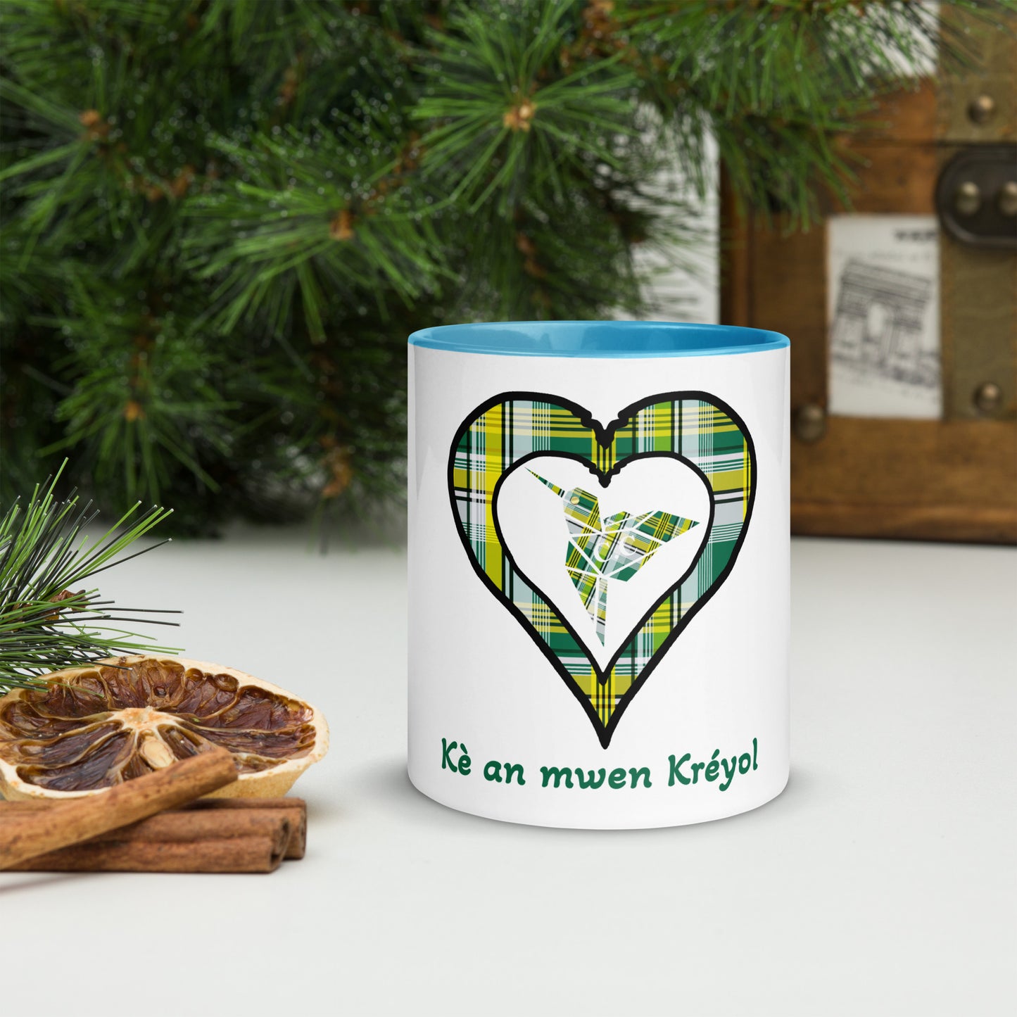 Mug Coloré madras Vert Kè an mwen
