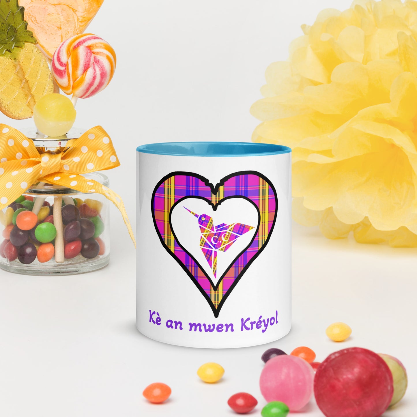 Mug Coloré Madras violet Kè an mwen
