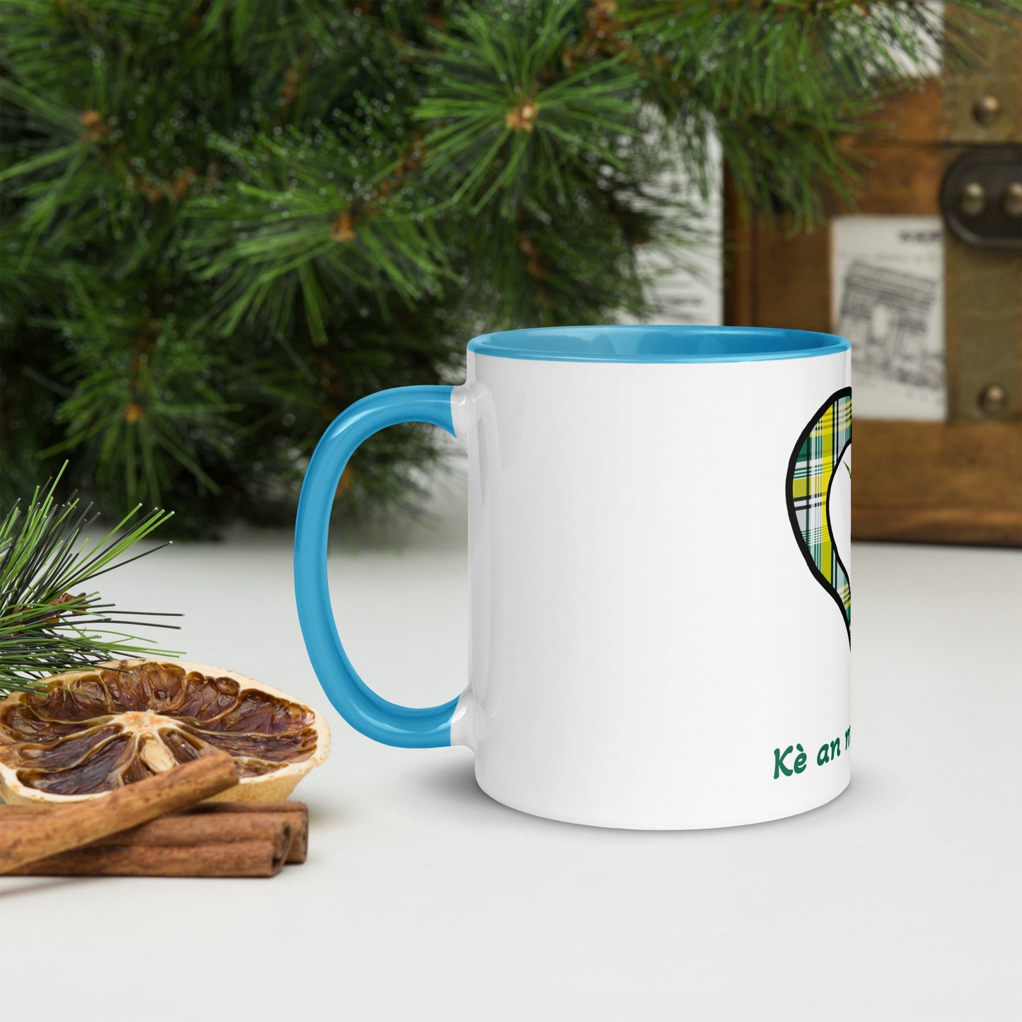 Mug Coloré madras Vert Kè an mwen