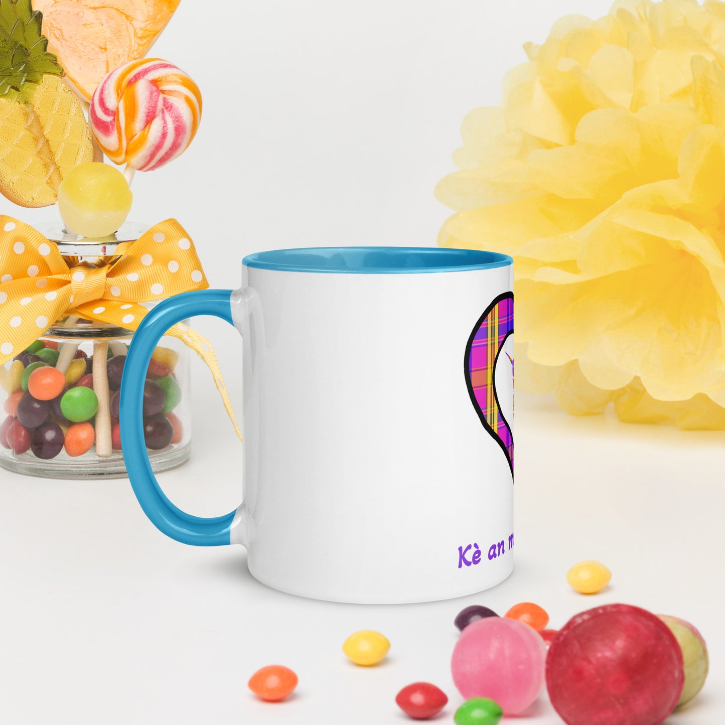 Mug Coloré Madras violet Kè an mwen