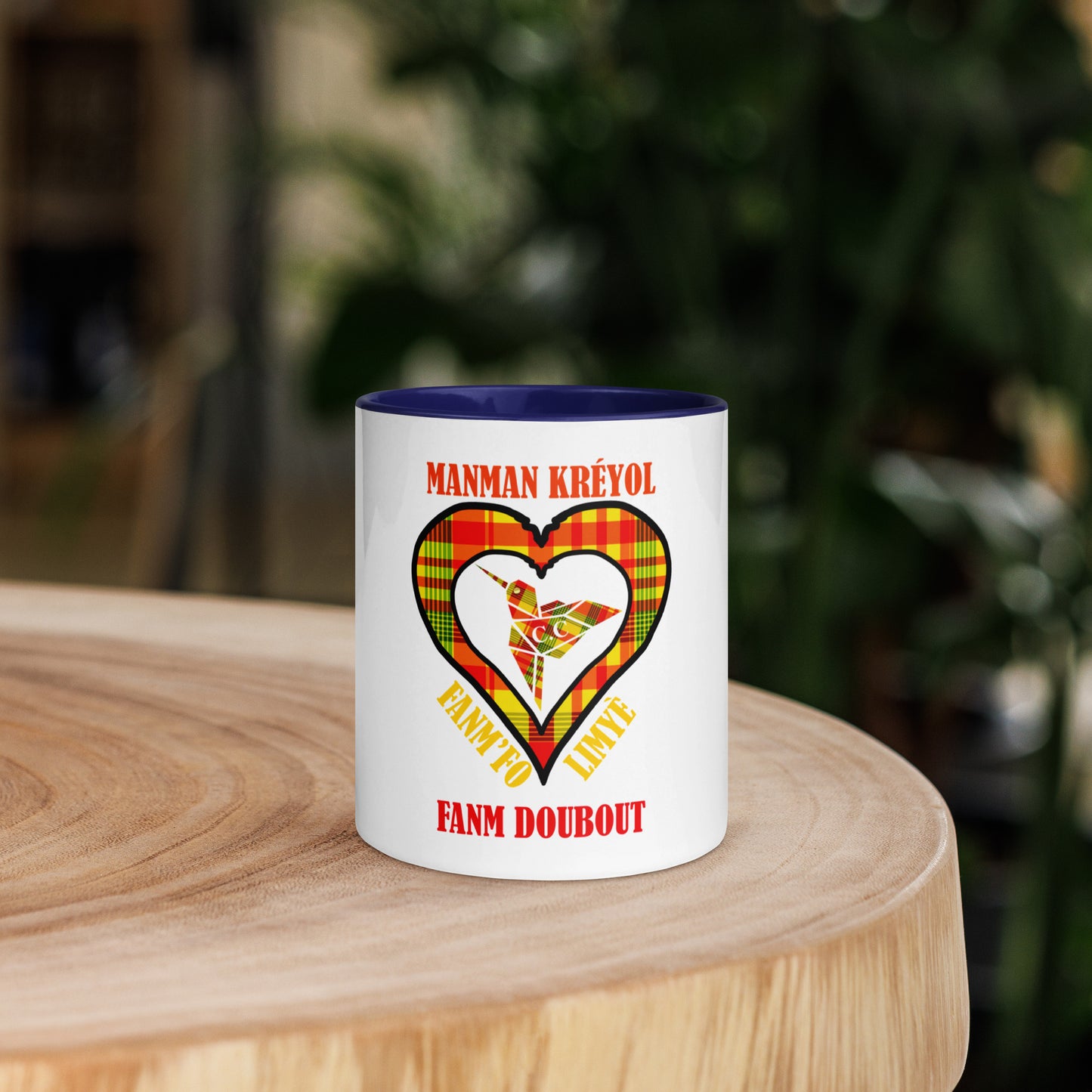 Mug Coloré Manman Kréyol Madras Sunshine
