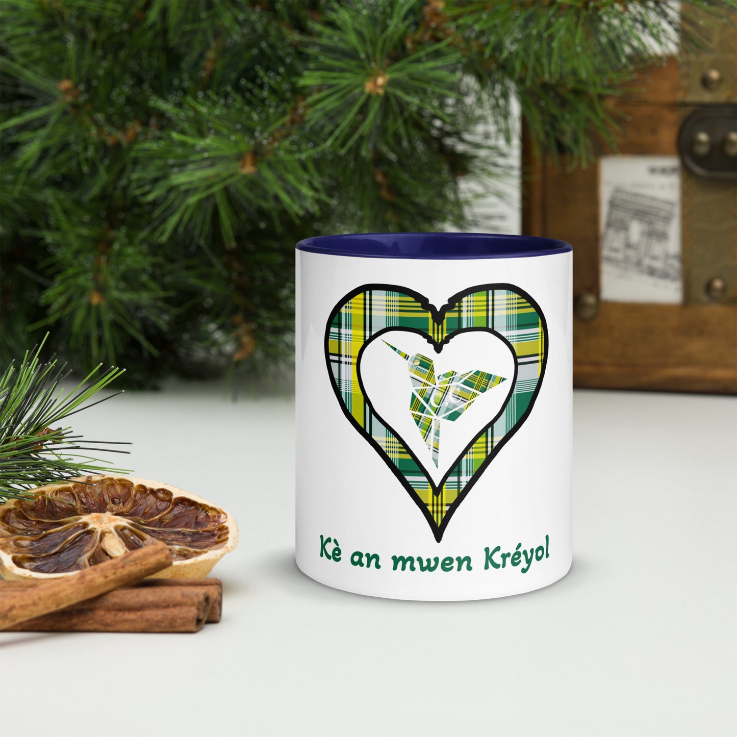 Mug Coloré madras Vert Kè an mwen