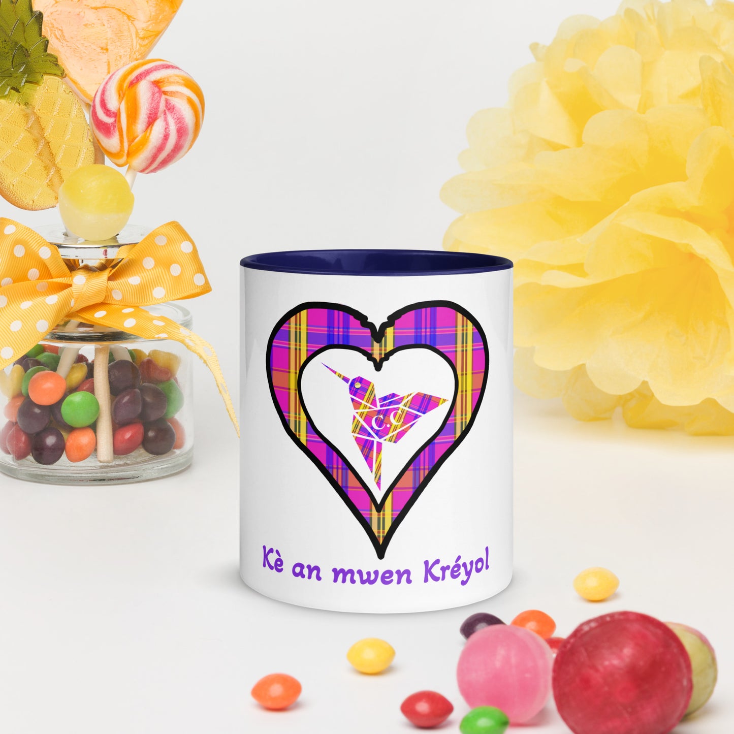 Mug Coloré Madras violet Kè an mwen