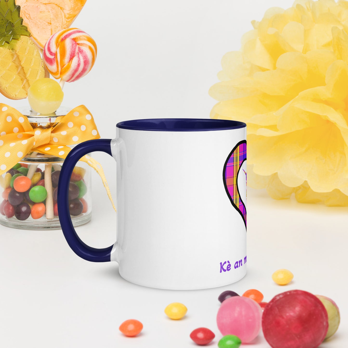 Mug Coloré Madras violet Kè an mwen