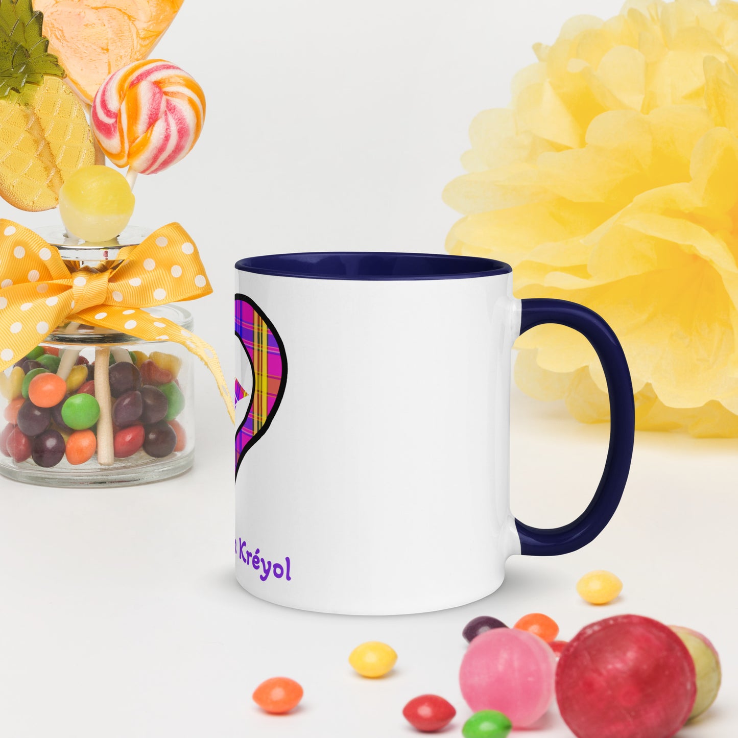 Mug Coloré Madras violet Kè an mwen