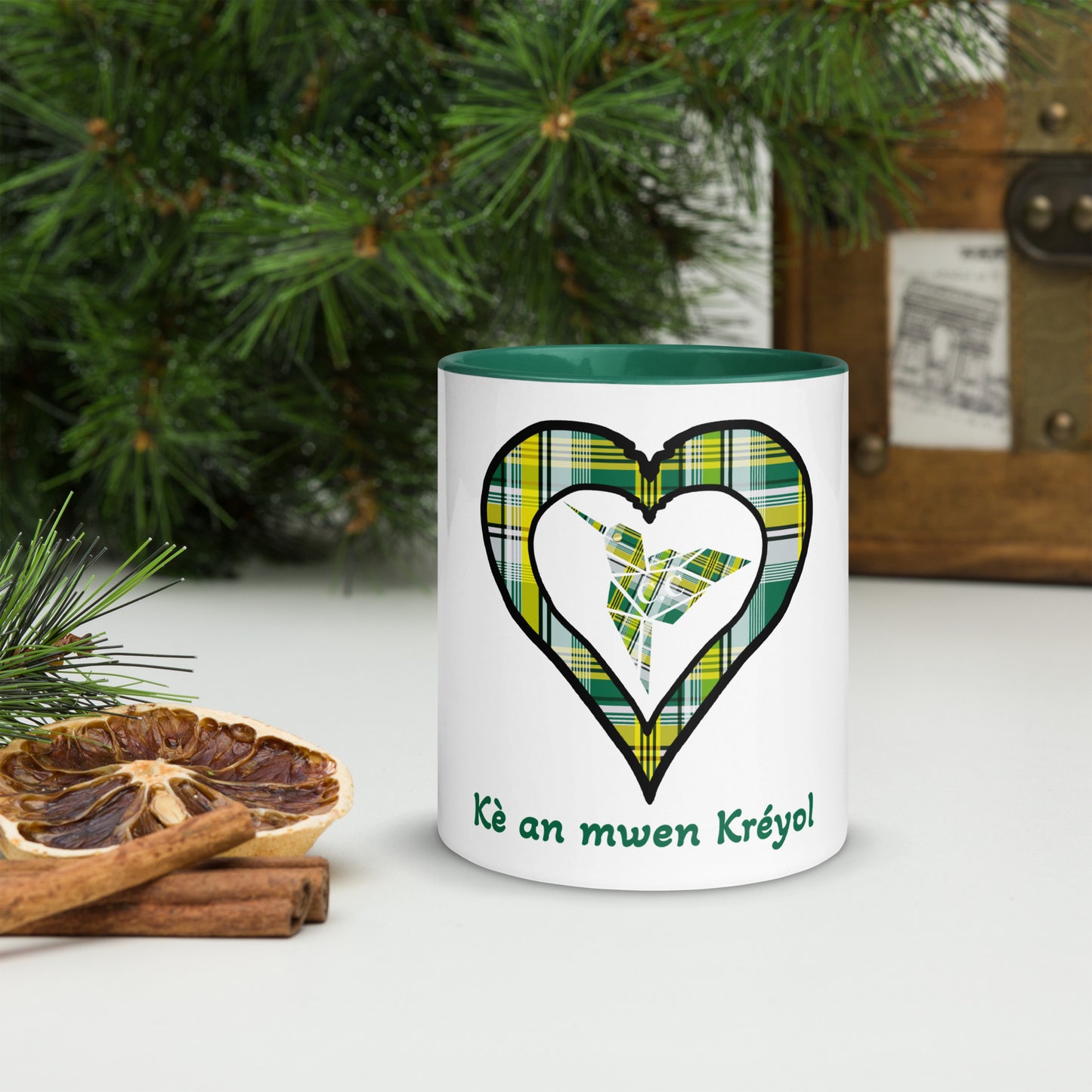 Mug Coloré madras Vert Kè an mwen