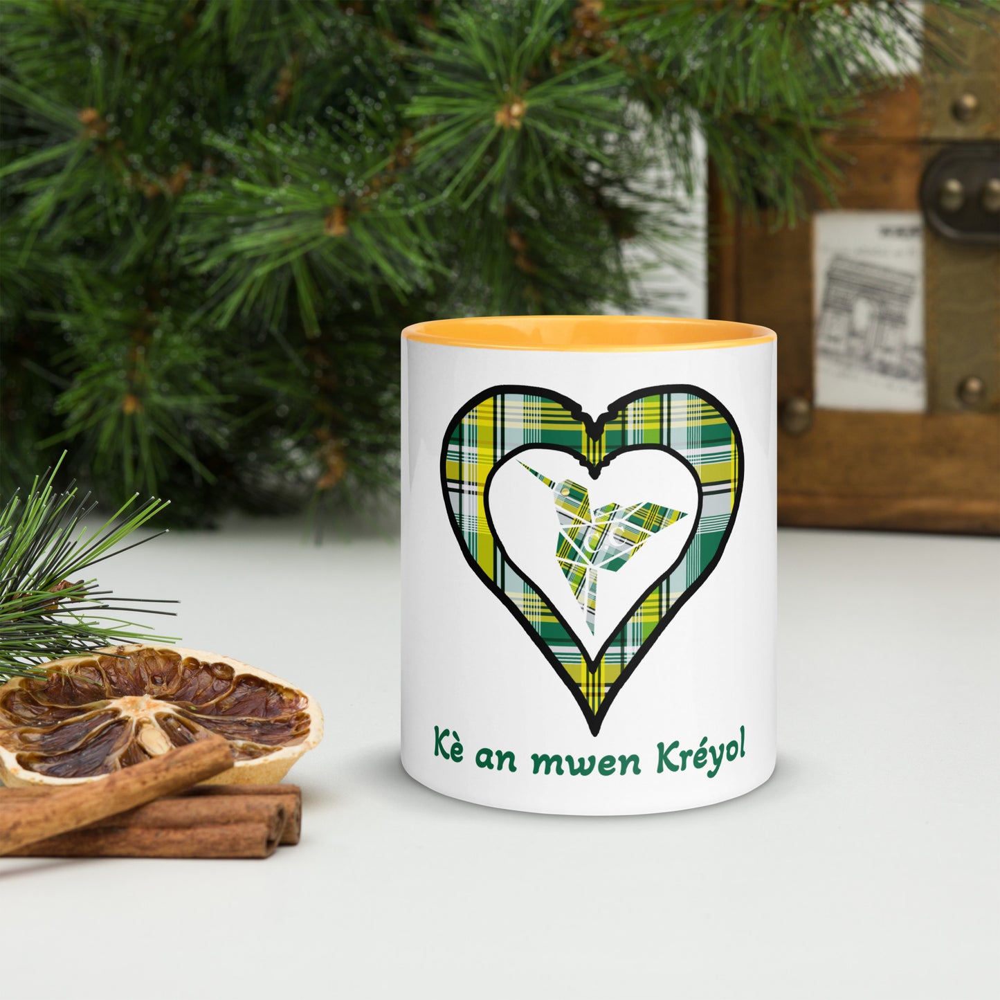 Mug Coloré madras Vert Kè an mwen