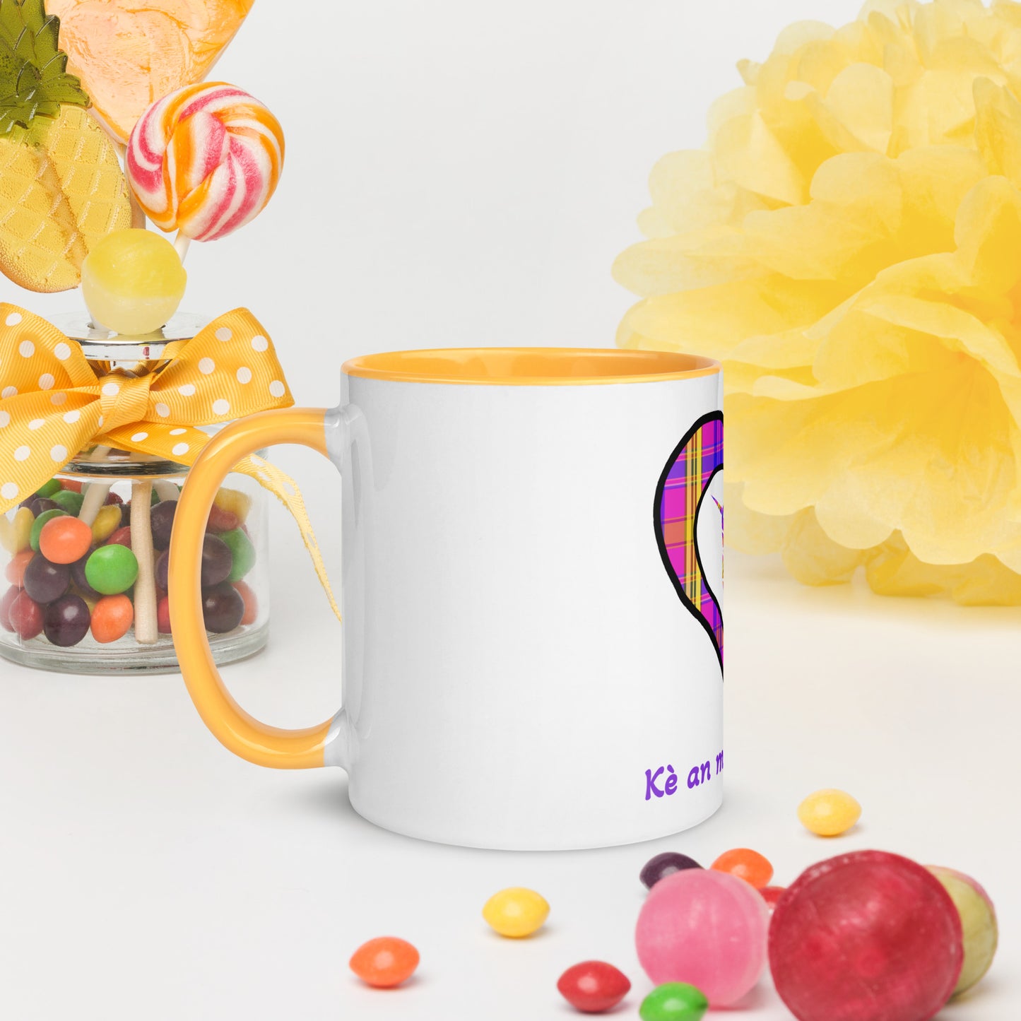 Mug Coloré Madras violet Kè an mwen