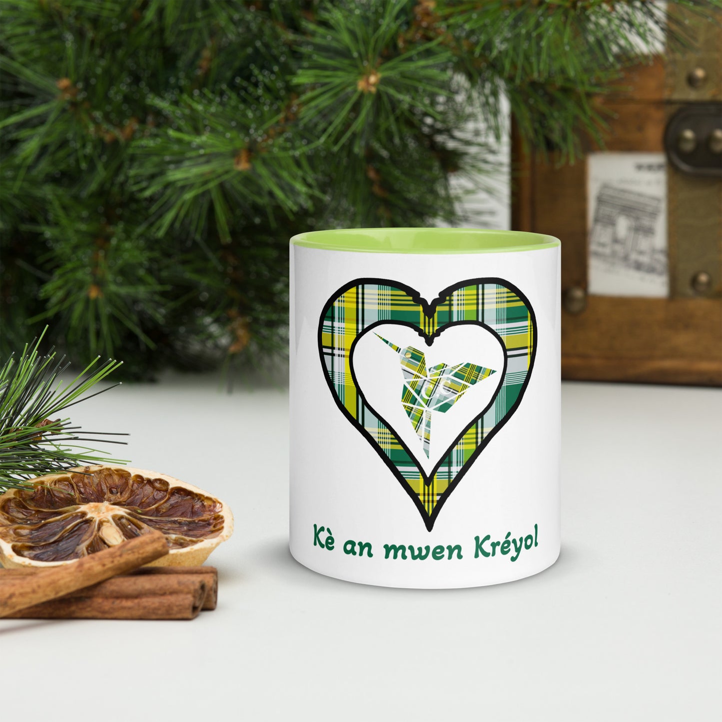 Mug Coloré madras Vert Kè an mwen