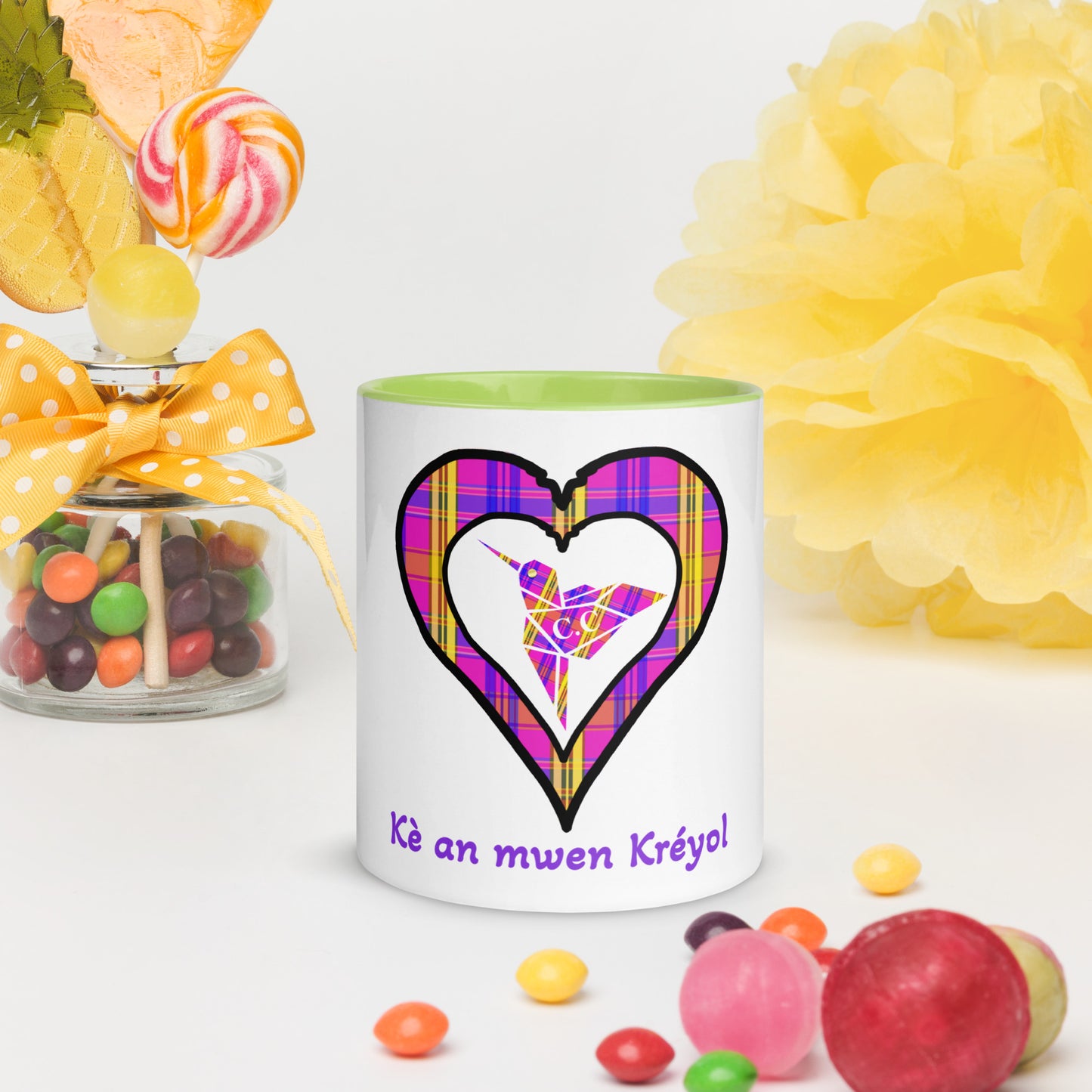 Mug Coloré Madras violet Kè an mwen