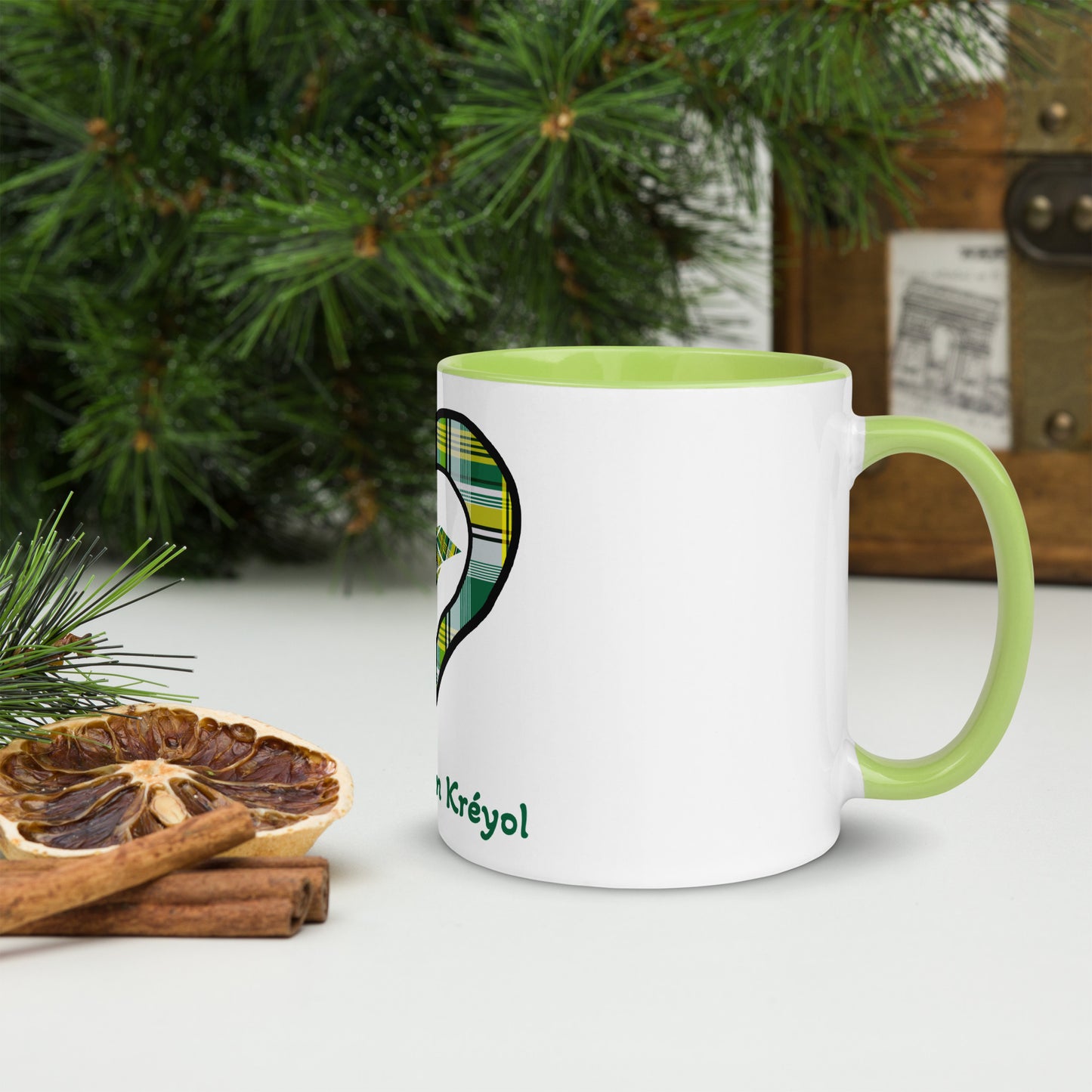 Mug Coloré madras Vert Kè an mwen