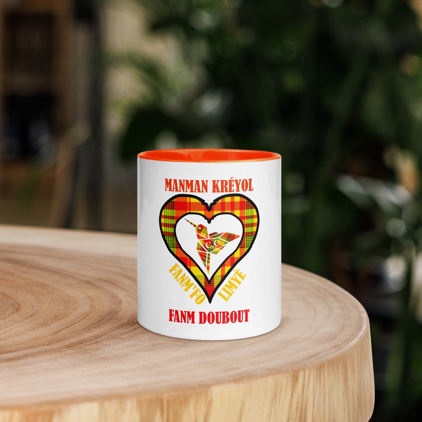 Mug Coloré Manman Kréyol Madras Sunshine