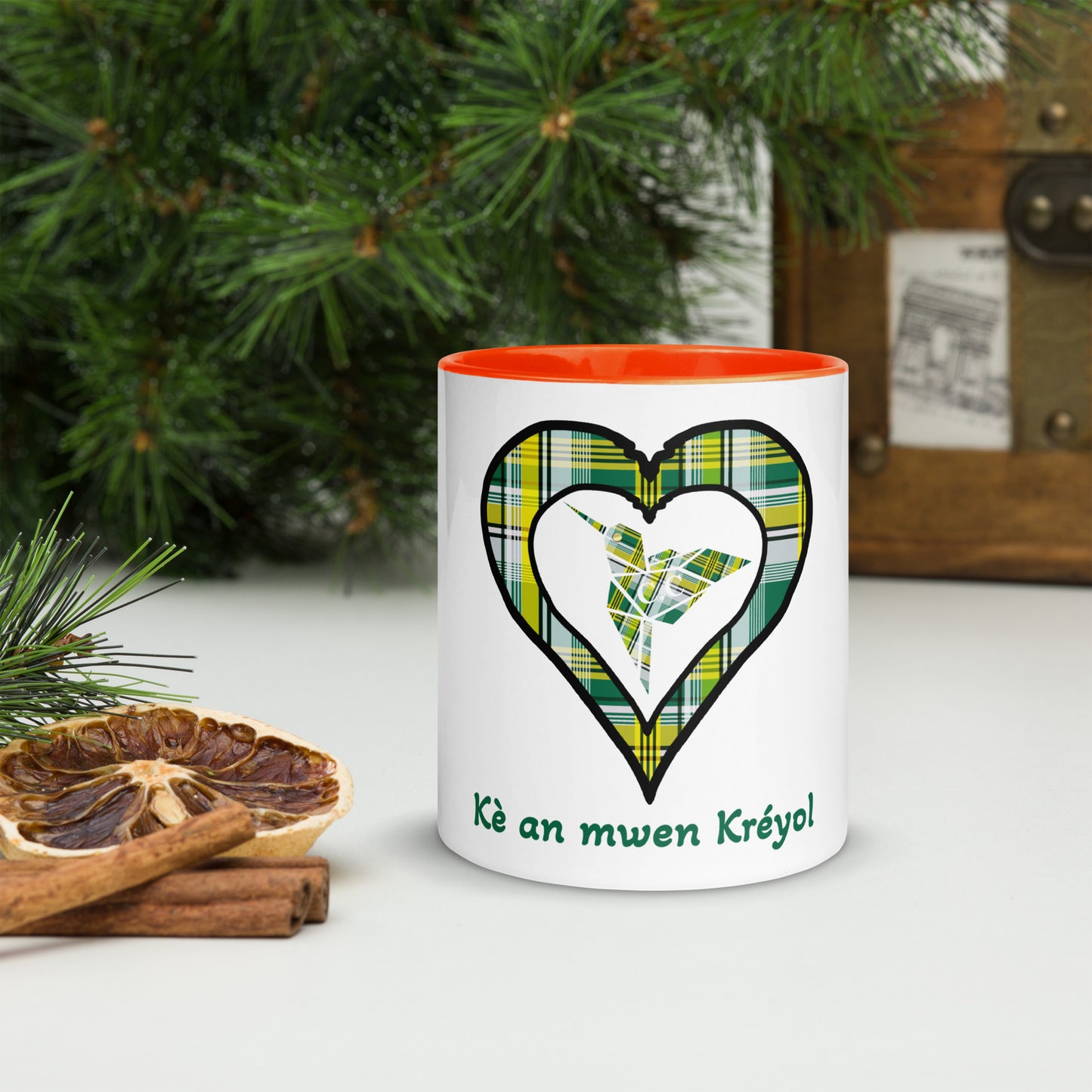 Mug Coloré madras Vert Kè an mwen