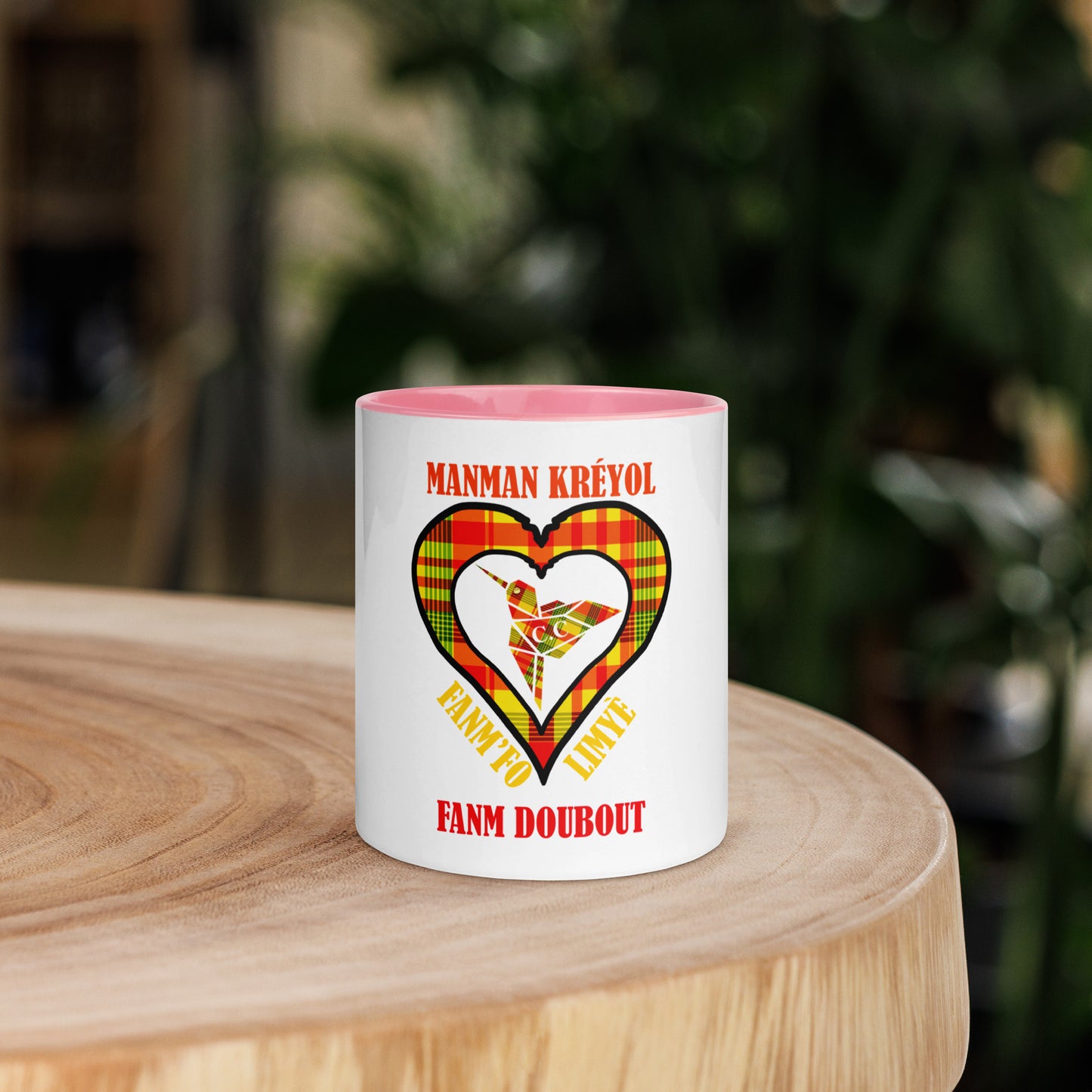 Mug Coloré Manman Kréyol Madras Sunshine