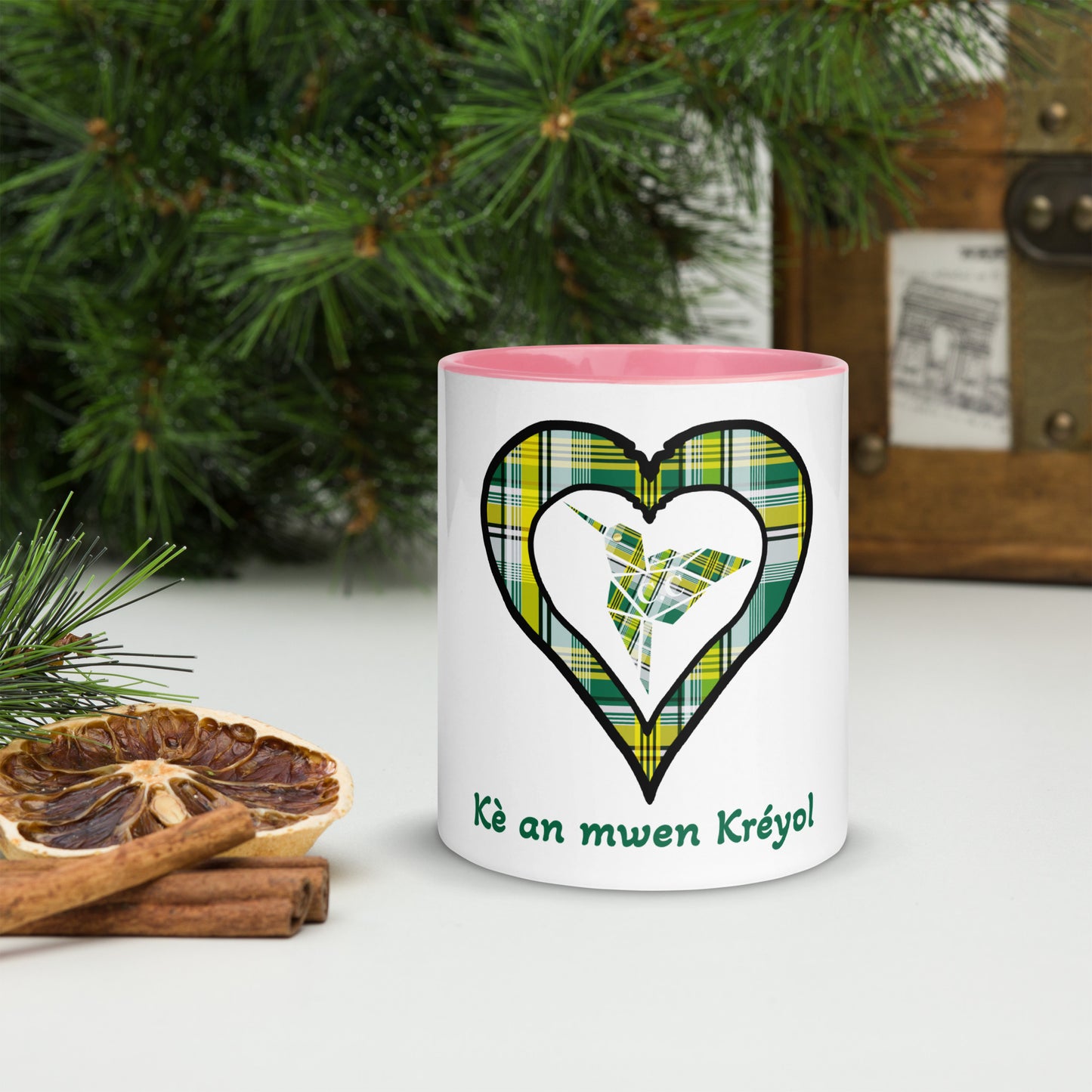 Mug Coloré madras Vert Kè an mwen