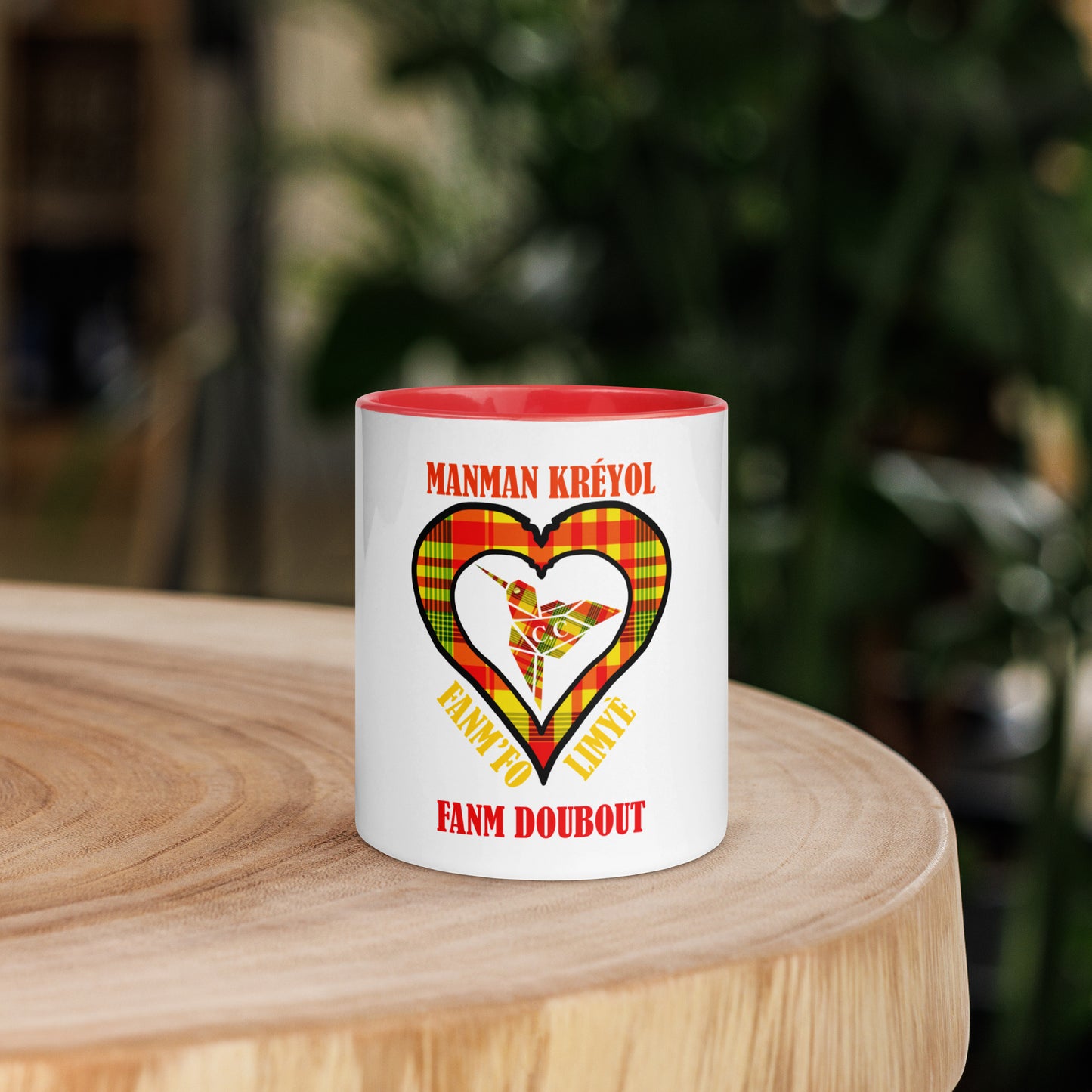 Mug Coloré Manman Kréyol Madras Sunshine