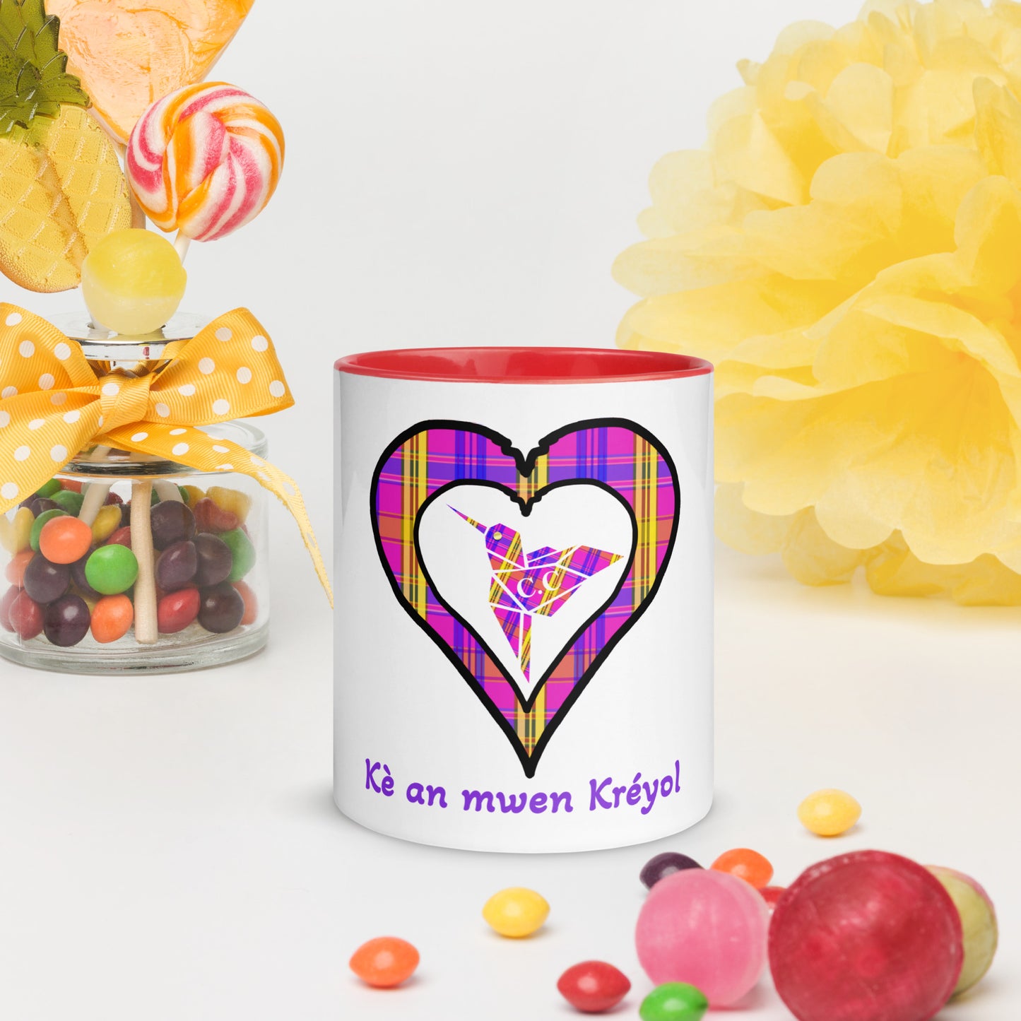 Mug Coloré Madras violet Kè an mwen