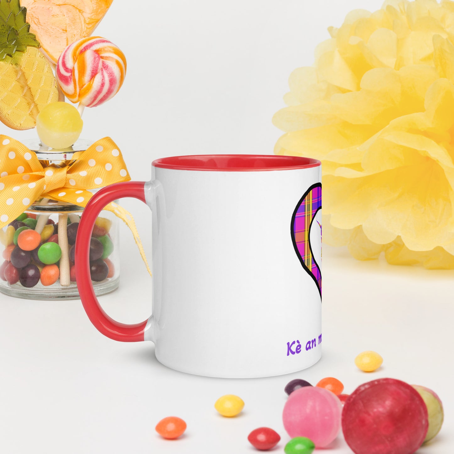 Mug Coloré Madras violet Kè an mwen