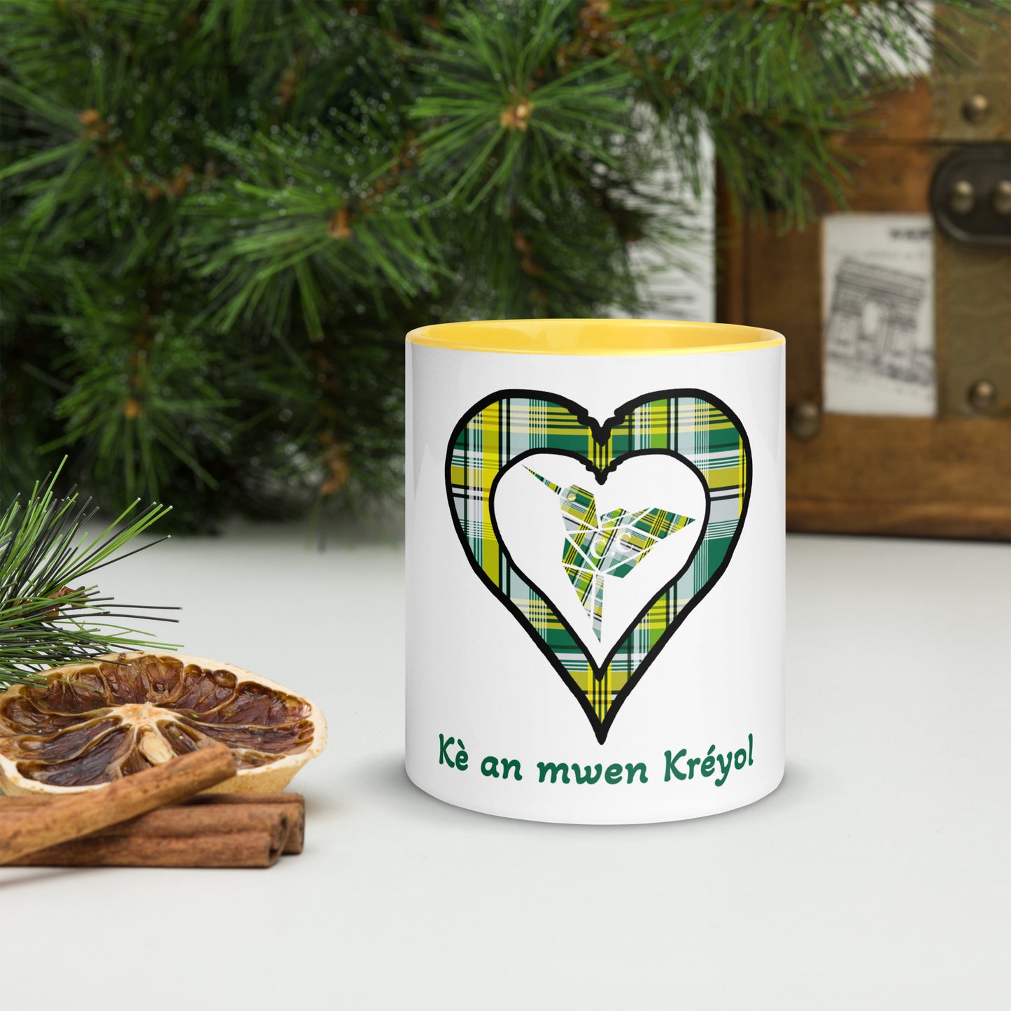 Mug Coloré madras Vert Kè an mwen