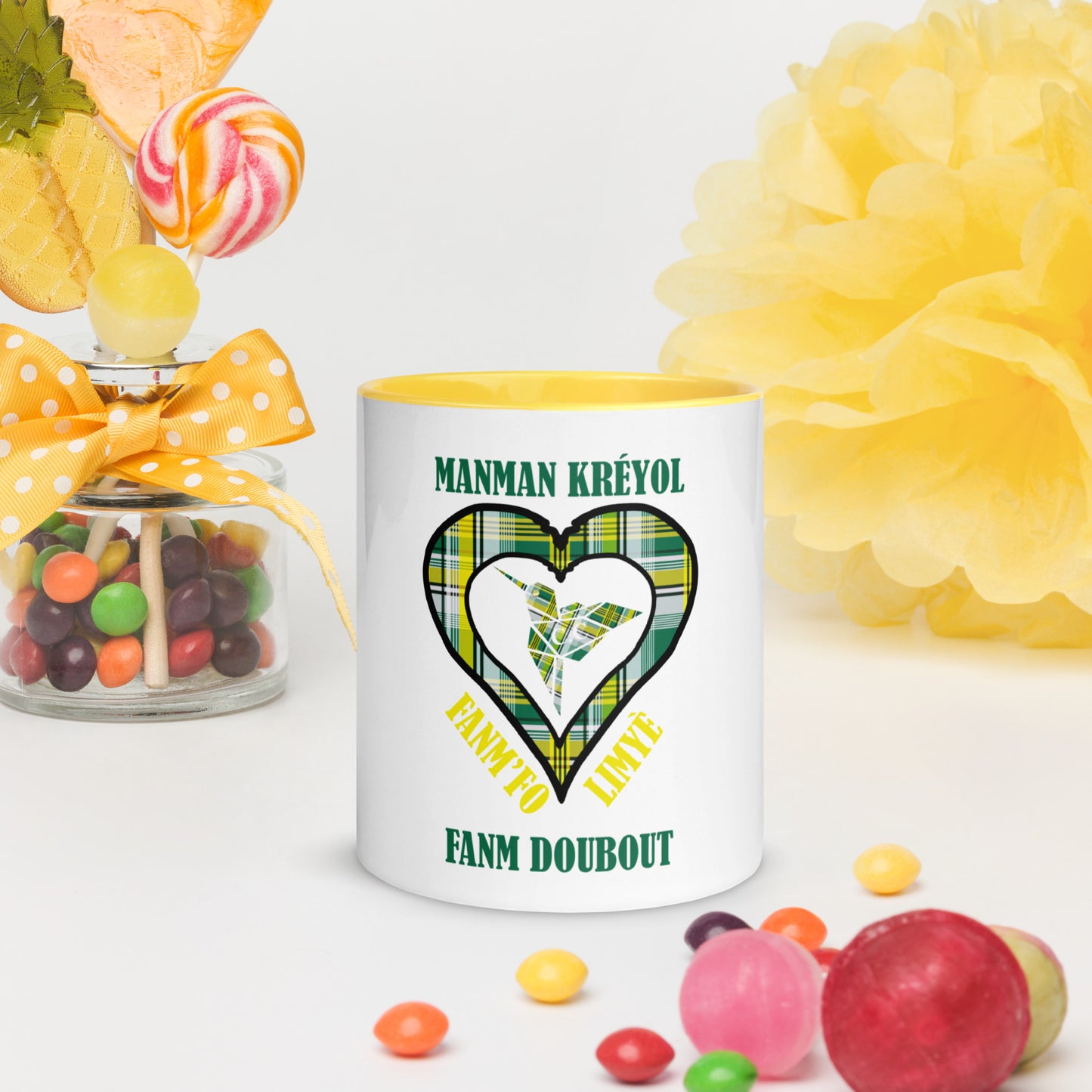 Mug Coloré Fanm fo madras vert
