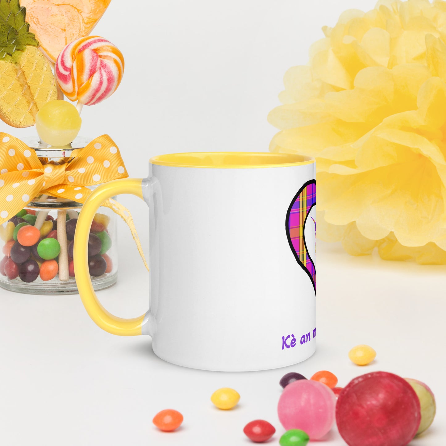 Mug Coloré Madras violet Kè an mwen