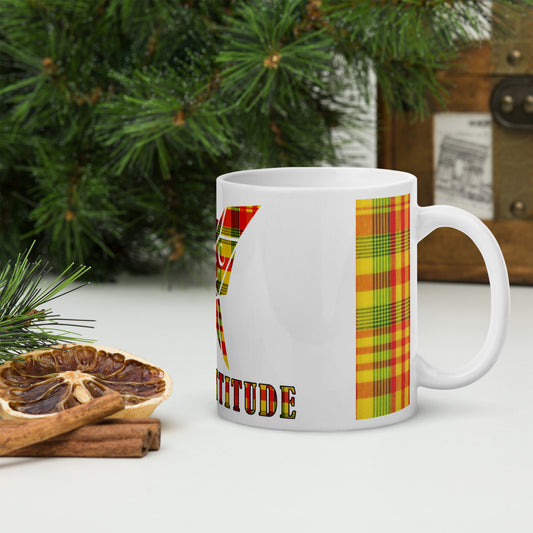 Mug Blanc Brillant Créol'Attitude Madras Sunshine