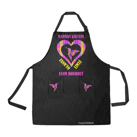 Delantal Madras Manman Kréyol Negro