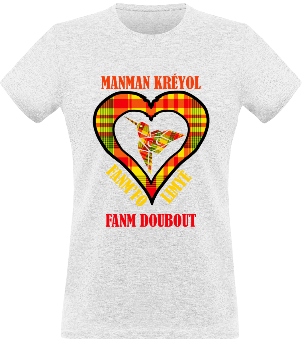 Colibri Madras Jon/Sunshine T-shirt Manman Kréyol Fanm fo