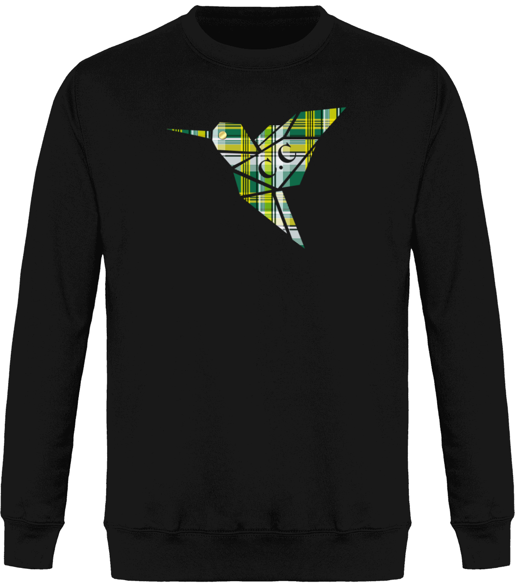 Sweat Col Rond Unisexe Colibri Madras vert